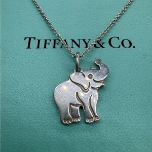 Tiffany & Co 💯% Auth Smiling Elephant Necklace 925 Sterling W/Pouch ✨EUC✨